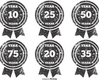 Grunge Anniversary Badges