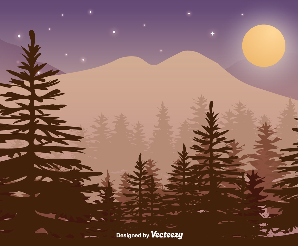 Colorful Forest Background Vector