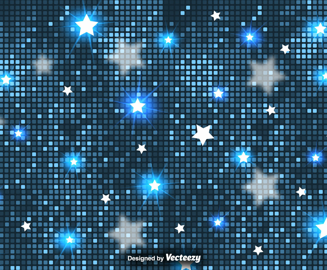 Vector Abstract Background Of Blue Stars And Tiles