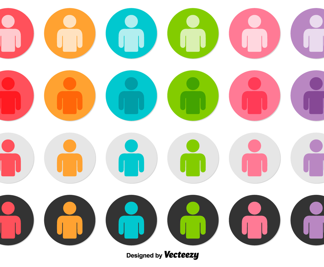 Vector Set Of Person Icon Buttons