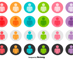 Vector Set Of Person Icon Buttons