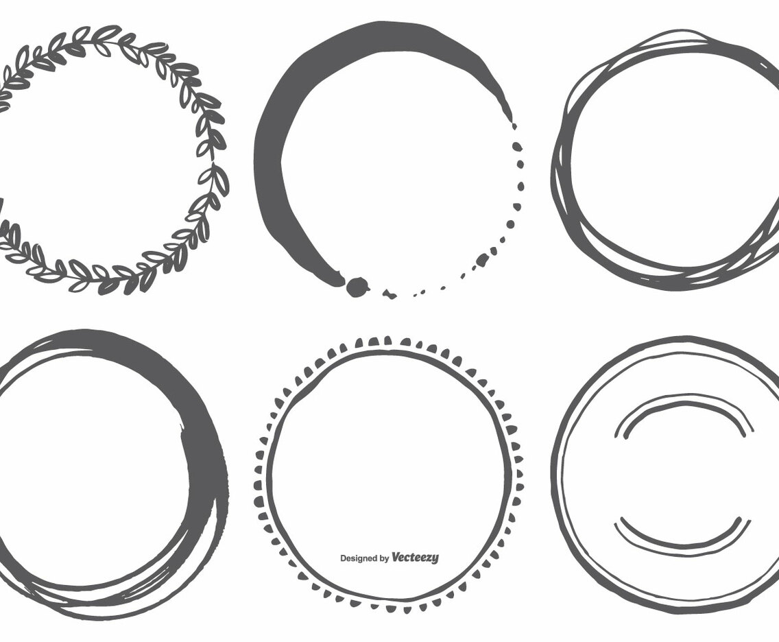 Hand Drawn Circle Vector Shapes