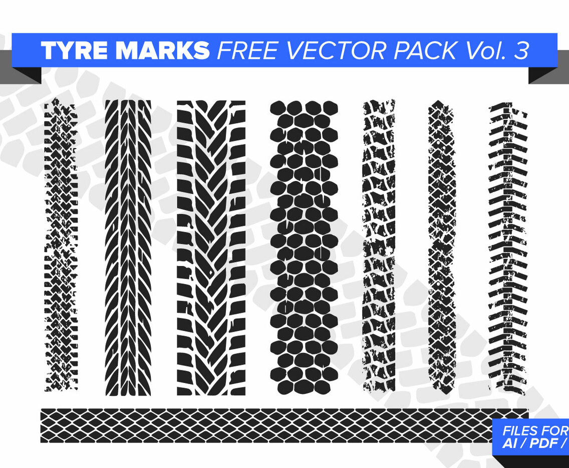 Tire Marks Free Vector Pack Vol. 3