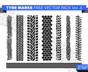 Tire Marks Free Vector Pack Vol. 3