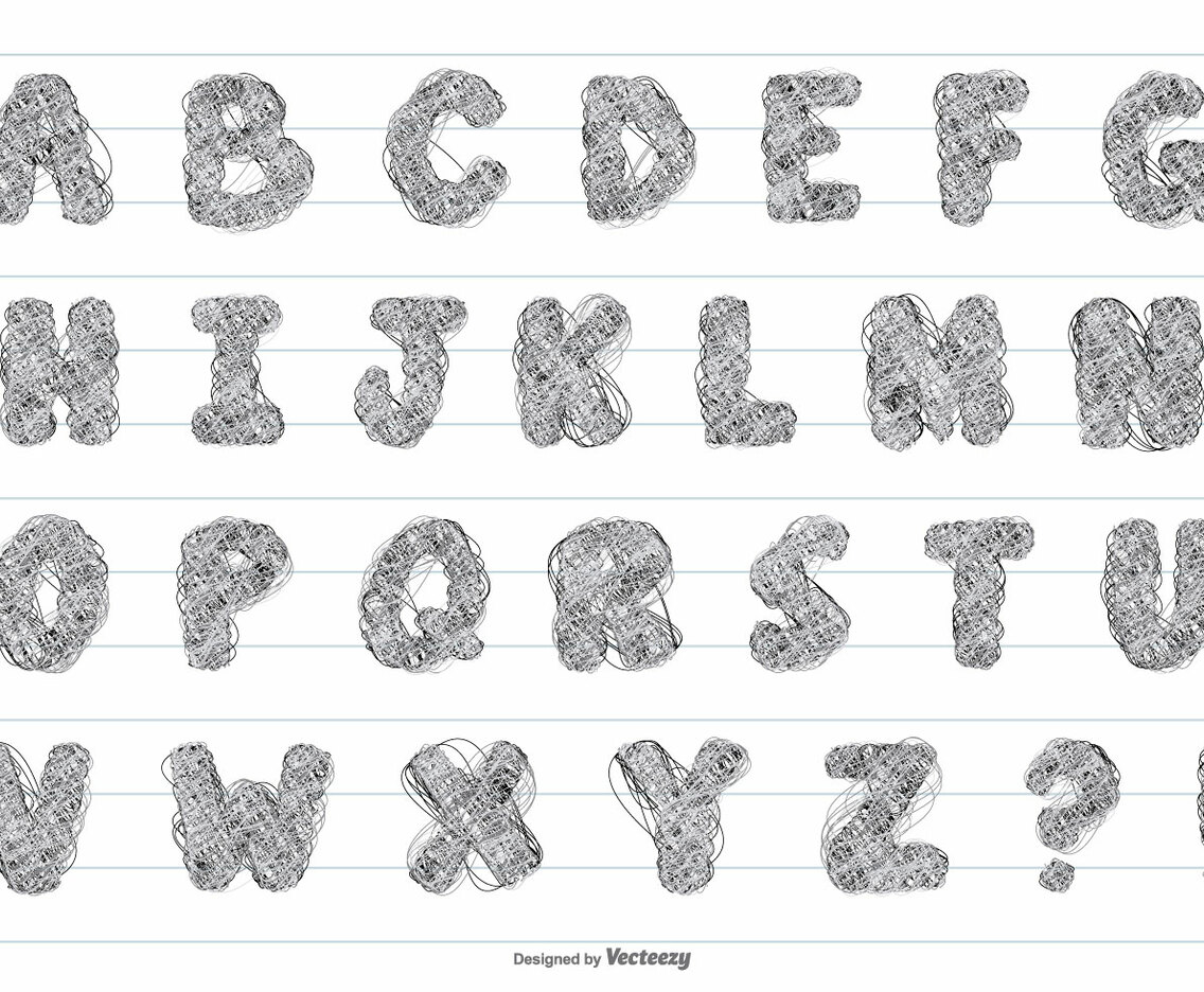 Fun Scribble Vector Alphabet