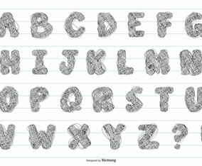 Fun Scribble Vector Alphabet