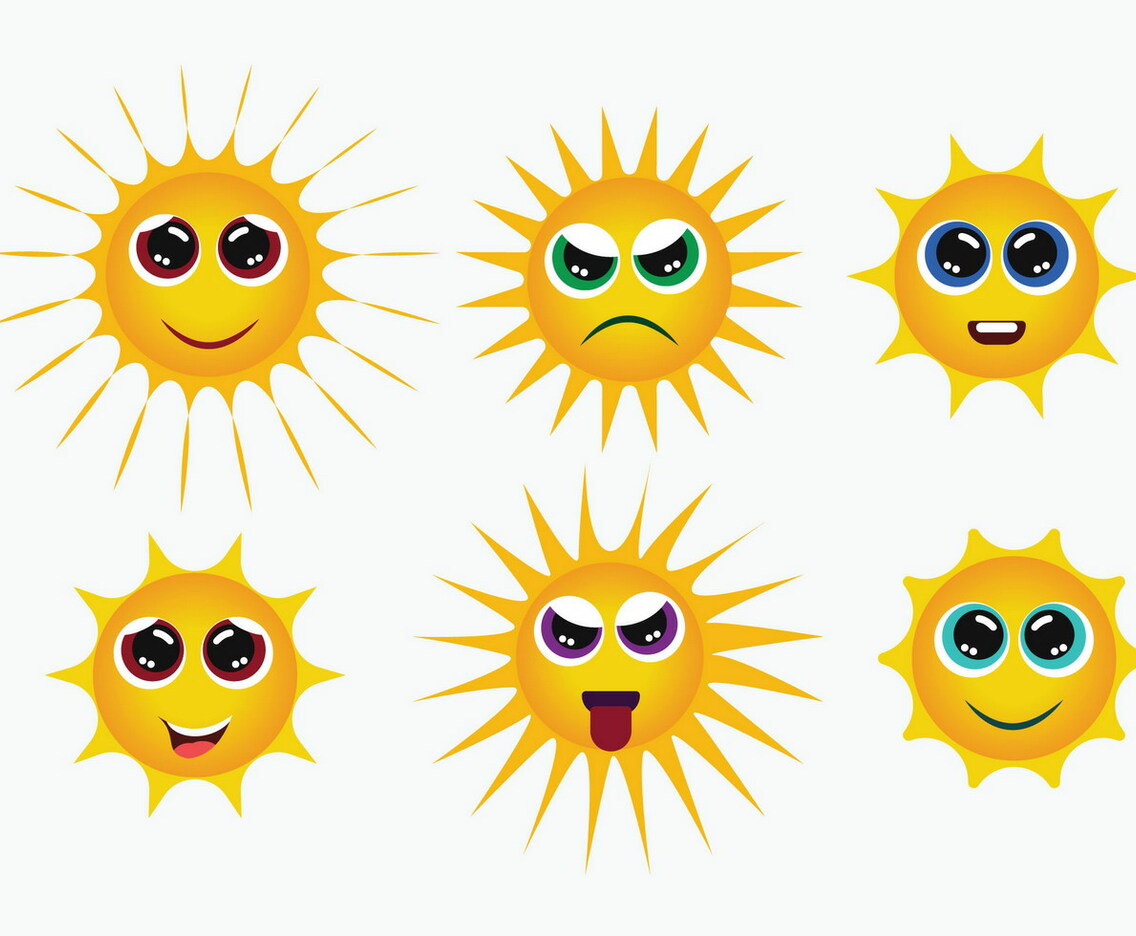 Sun Smiley Icons Vector