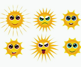 Sun Smiley Icons Vector