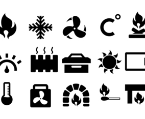 Heater and Heat Icon Vector