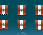 Vector Hanging Flags of Peru Set