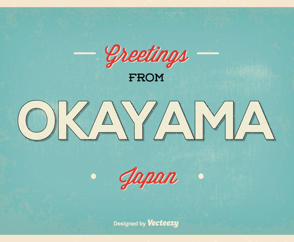 Okayama Japan Greeting Illustration