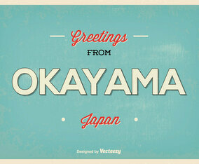 Okayama Japan Greeting Illustration