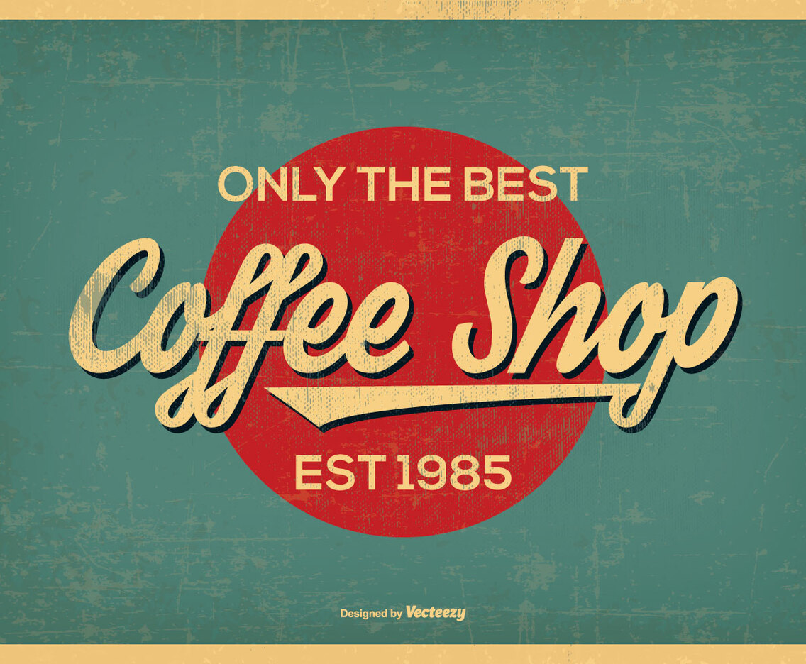 Vintage Retro Style Coffee Shop Background