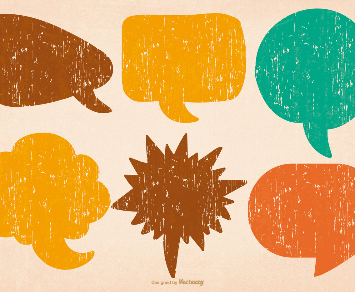 Distressed Colorful Speech Bubbles