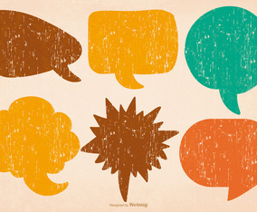 Distressed Colorful Speech Bubbles