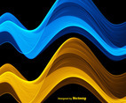 Vector Abstract Blue And Yellow Waves
