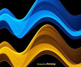 Vector Abstract Blue And Yellow Waves