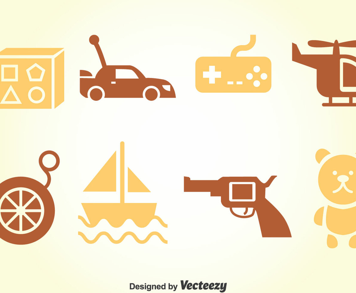 Kids Toys Vector Set