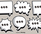 Vector Cartoon White Speech Bubbles