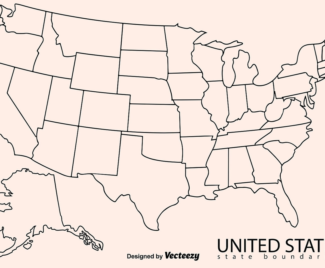 Blank Outline Map Of USA