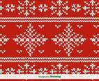 Red Knitted Vector Pattern For Christmas