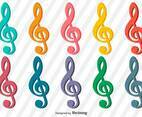 Collection of vector treble clef icons