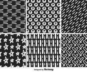 Hand Drawn Monocromatic Vector Patterns