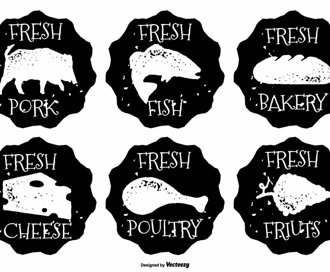 Messy Hand Drawn Style Food Lables