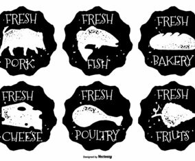 Messy Hand Drawn Style Food Lables