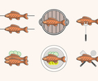 Delicious Fried Fish Vectors