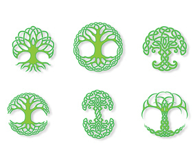 Green Celtic Tree Vector