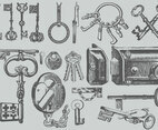 Vintage Key Drawings