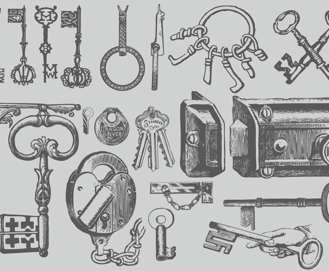 Vintage Key Drawings