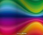 Abstract Rainbow Waves Vector Background