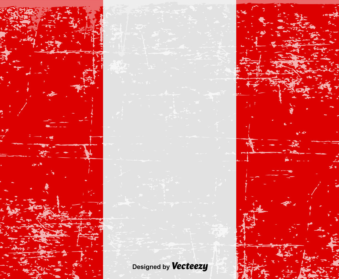 Vector Grungy Peru Flag Background
