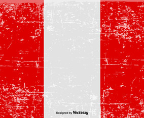 Vector Grungy Peru Flag Background
