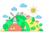 Windmill Hill Vector Illustration