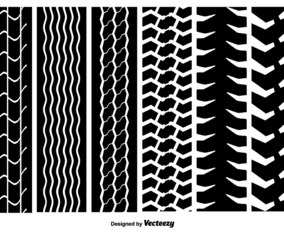 Seamless Tire Marks Vector Textures