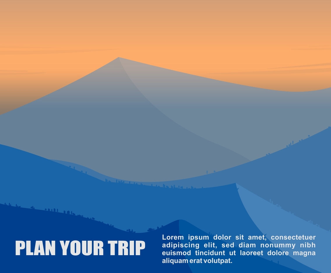 Beautiful Rolling Hills Vector Landscape