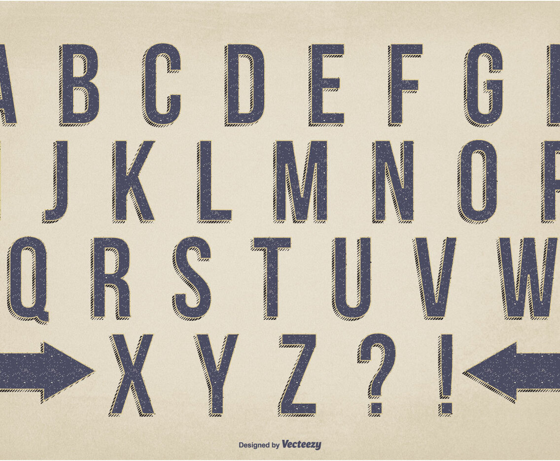 Retro Style Vector Alphabet