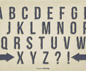 Retro Style Vector Alphabet
