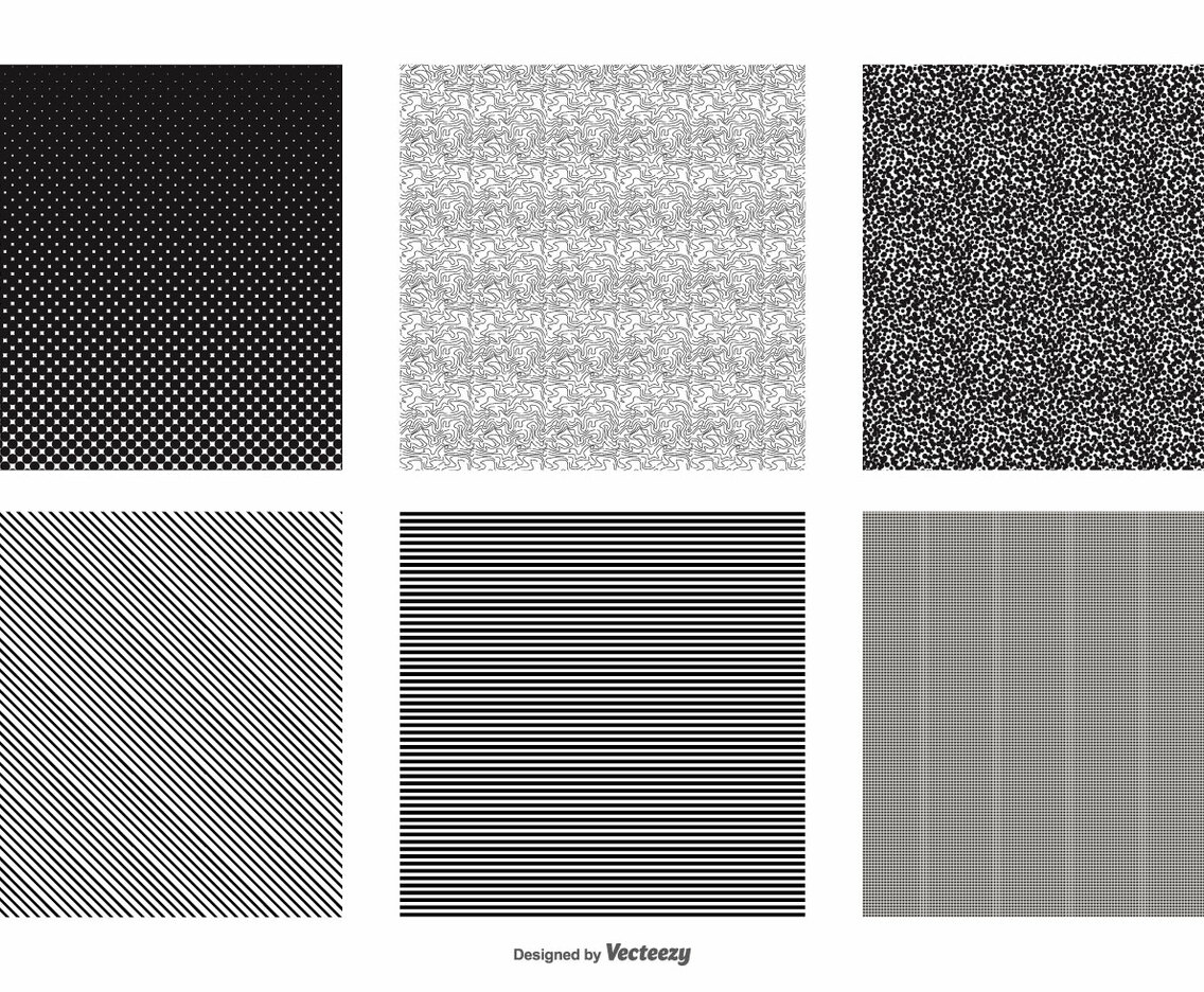 Seamless Black and White Vector Patterns