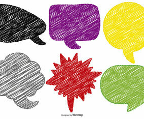 Comic Scribble Style Text Bubbles