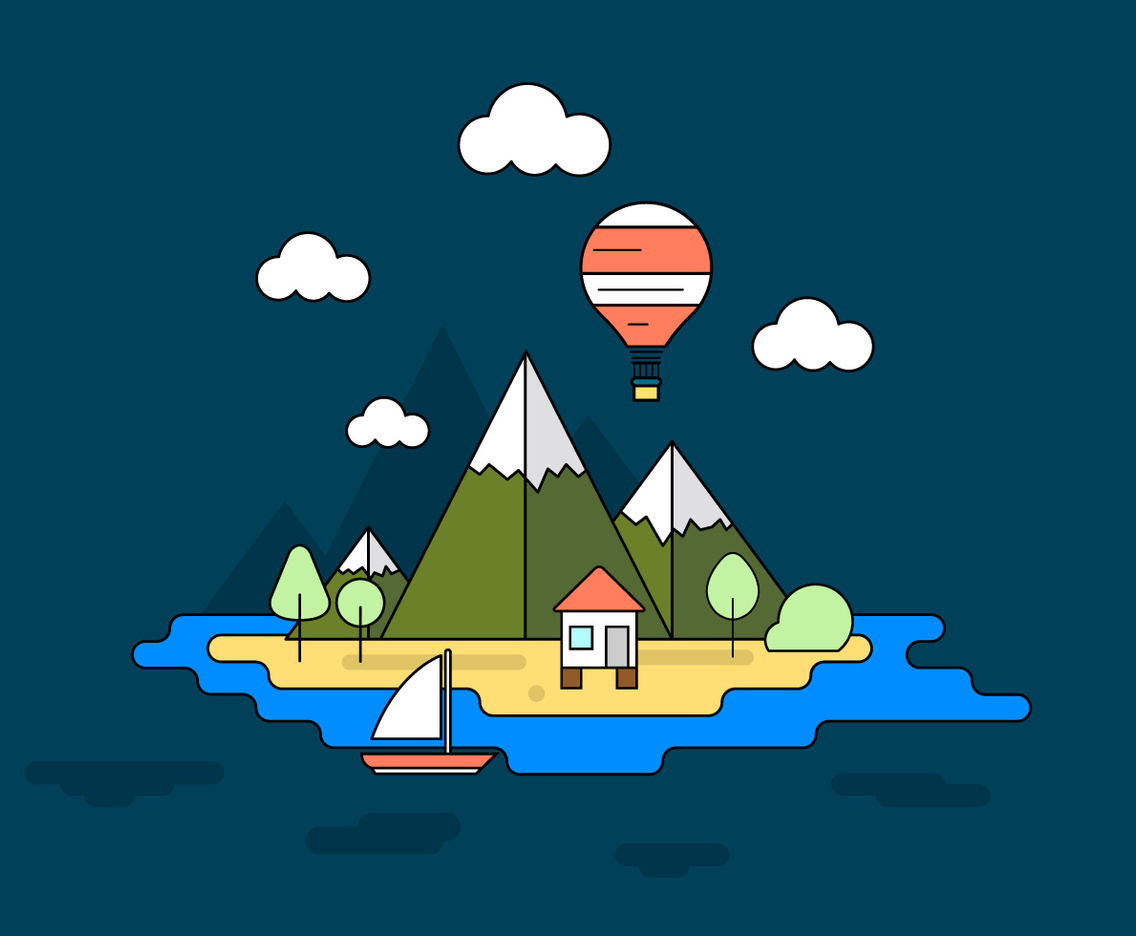 Vacation Island Vector Illustration