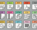 File Types Line Icons