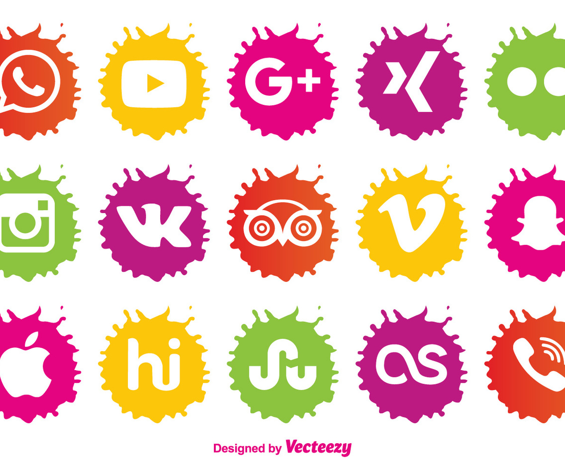 Paint Splatter Style Icon Set