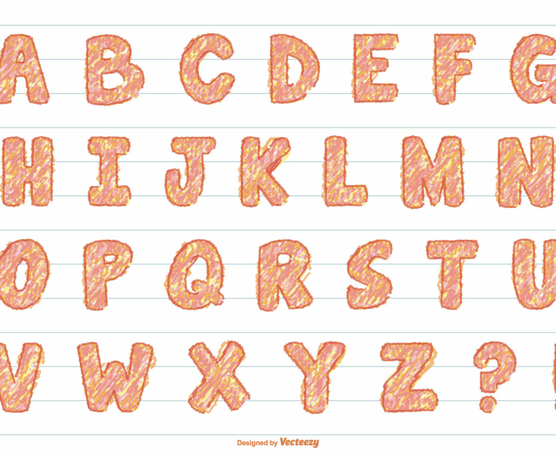 Fun Scribble Vector Alphabet