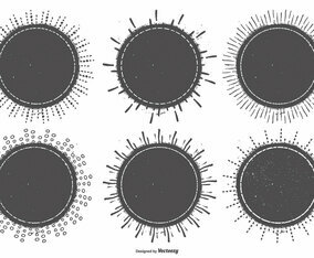 Vintage Style Sunburst Badges