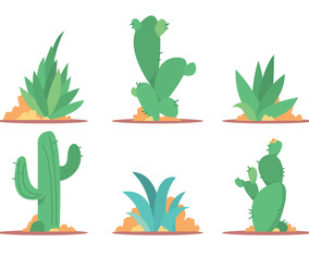 Cactus and Maguey Vector Set