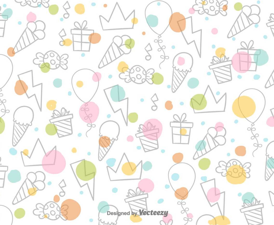 Cartoon Sweets Vector Pattern